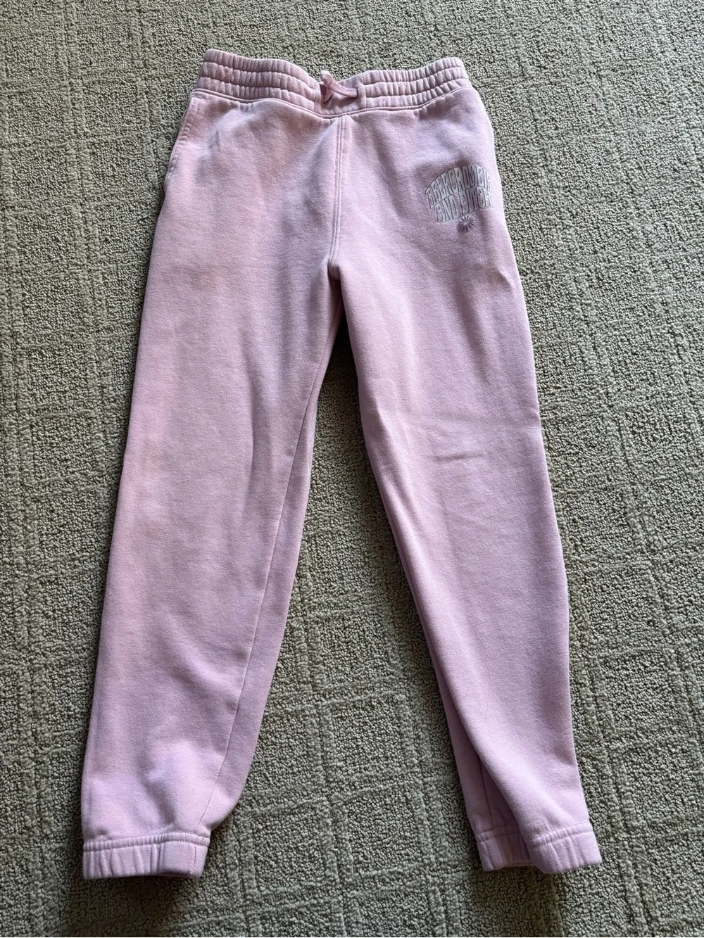 abercrombie kids Light Pink Fleece Jogger Sweatpants
